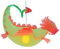 R&M Coudert Lampe de Plafond Suspension Chambre Enfant Dragon Vert et Rouge
