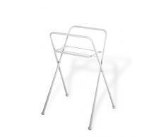 Geuther, Support de bain métal blanc pour Baignoire, pliable, réglable en hauteur et largeur, porte serviette