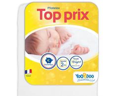 Yoopidoo - Matelas Bébé - 60x120 cm - Confortable - Sans Traitement chimique - Oeko Tex - Fabrication Française
