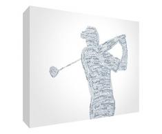 Feel Good Art GOLF2436-01IT Tableau sur toile avec impression sur toile Motif typographie moderne 91 x 60 cm Teal Tones