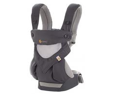 Ergobaby Porte Bebe Ergonomique et Physiologique pour les Bambins, 360 Gris Carbone 4-en-1 Multiposition Dorsale et Ventral
