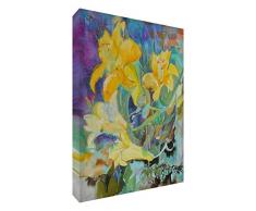 Feel Good Art VJ-CASCADINGLILLIES1216-15IT Tableau de galerie sur Toile, Peinture Originale stylisée, Artiste Val Johnson 40 x 60 cm Multicolore