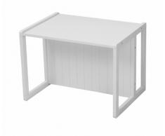 roba Banc/Table en style maison de campagne, MDF laqué en blanc, en tournant le banc, il devient une petite table, hauteur assise: 18 ou 28cm, hauteur surface table: 43cm, HxLxP: 44x57x44cm.