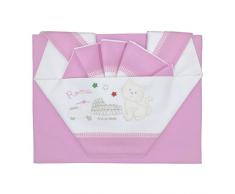 Andy & Helen 2/400d18 _ r Drap Berceau Brodé, Rose