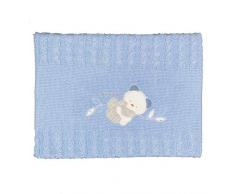 Andy & Helen 2/558cd03 _ c Couverture Berceau Brodé Fil Coton, Bleu Ciel