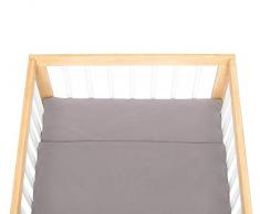 MoKee Parure de lit pour lit de bébé, 100 cm de long x 80 cm de large, Lilas Gris