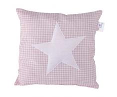 Funny Baby Vichy Coussin pour Enfant Étoile Rose 35 x 35 cm