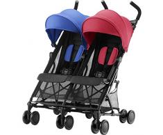 Britax Römer Poussette Duo | HOLIDAY DOUBLE | 6 mois à 3 ans (Jusquà 15 kg par siège) | Bleu/Rouge