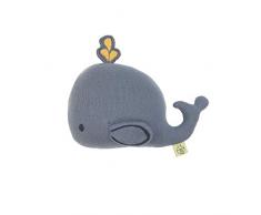LÄSSIG Bébé Jouet Tricoté en coton bio avec Hochet Little Water Baleine