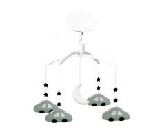 TROUSSELIER - Mobile Musical - Voitures - Tissu en Lin - Musique Lullaby de Brahms - Classique Chic - Idéal Cadeau de Naissance - Facile à Installer - Colori Vert Céladon