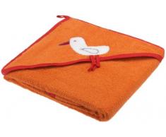 Liegelind 39180017058 Serviette de bain à capuche en éponge Motif broderie Orange 100 x 100 cm