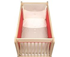 Albero Bambino – Jeu en tissu de 3 pièces pour lit (60 x 120 cm) : Couvre-lit, protecteur et taie doreiller crème/Ecru