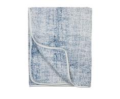 Meyco 455022 Plaid hydrophile en mousseline 100% coton 120 x 120 cm 3 épaisseurs Fine Lines Série Double face Bleu jean
