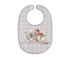 Petit Jour Paris - Bavoir gris en toile cirée Ernest & Célestine - Avec scratch et poche récupératrice!