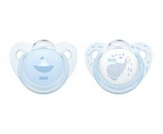 Nuk Sucette Rose & Blue , 0-6 Mois, Silicone, Bleu, Lot de 2
