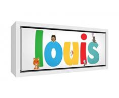 Little Helper Napperon avec Coaster Style Illustratif Coloré avec le Nom de Jeune Garçon Elliot