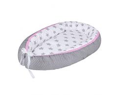 LULANDO Baby-Nest cocon pour bébé/nourrisson, cocon à usage multiple, coussin pour bébé, couffin de voyage portable, 100 % coton, anti-allergique, certificat Oeko-Tex, dimensions: 80cm x 45cm x 15cm