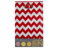 Modern Littles Panier à linge pliable Motif chevrons (Rouge Vif)