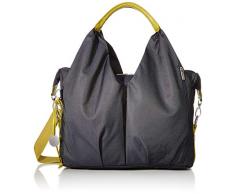 Lässig Sac à Langer - Green Label - Neckline - Denim Bleu - Nouveau Dessin - Sac à langer Multifonctionnel pour Maman Pratique avec porte biberon isotherme et un matelas à langer imperméable, poche grand et superbe