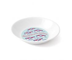 MillO Bébé Assiette Creuse Mélamine Blanc Décor Les PTits Bateaux 1 Unité