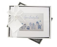 White Cotton Cards granS Boasting Book Album photo jouets Gamme Vichy (Bleu)