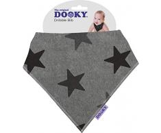 The Original Dooky Bavoir Bandana en coton, absorbant et réglable Grey Stars Bianco con Stelle Argento - Silver Stars