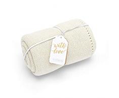 The Little Green Sheep Couverture tricotée Biologique pour bébé