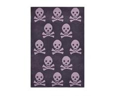 Lorena Canals Tapis en laine Motif crânes Gris foncé (Gris clair)