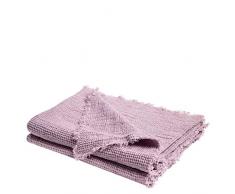 zoeppritz since 1828 Plaid Honeybee-Plaid - Couverture Souple en Lin - Plaid uni tissÃ© Ã Franges en matÃ©riaux naturels, Lin, 425 Viola, 170x230cm