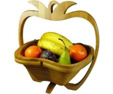 Corbeille Pliante en Bambous Corbeille à Fruits Pour Décoration en Bois 3 Pommes
