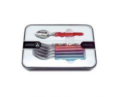 Laguiole ÃvolutionÂ® - Coffret de 6 cuillÃ¨res Ã cafÃ© en acier inoxydable - Petites cuillÃ¨res manche en ABS couleurs panachÃ©es multicolores - Set de couverts de table