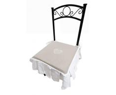 Soleil docre Secret Dessus de Chaise, Coton, Ecru, 40 x 40 x 3 cm
