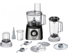 Bosch MultiTalent 3 MCM3501M – Robot de cuisine polyvalent avec plus de 50 fonctions – 800 W – Capacité de 2,3 L – Couleur : Noir/Inox brossé