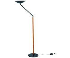 Aluminor LIBERT 4*N Lampadaire HalogÃ¨ne MÃ©tal/Bois TeintÃ© Merisier