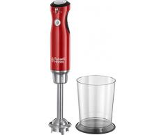 Russell Hobbs 25230-56 Mixeur Plongeant 700W Retro, 2 Vitesses, Bol Gradué 1L, Anti-Eclaboussure, Design Vintage - Rouge