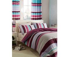 Catherine Lansfield Home Editions - Rideaux doublÃ©s Ã Oeillets Textured Stripe - Multicolore - 168 x 183 cm