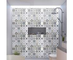 Stickers adhÃ©sifs carrelages | Sticker Autocollant Carreaux de ciment - MosaÃ¯que carrelage mural salle de bain et cuisine | Carreaux de ciment adhÃ©sif mural - azulejos 10 x 10 cm - 30 piÃ¨ces