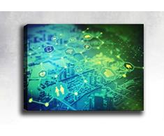 Bonamaison Peinture sur toile, multicolore, 50 x 70 cm - Conçu et fabriqué en Turquie