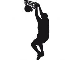 TATOUTEX Stickers basketteur et Panier - Jaune, L 40cm x H 92cm