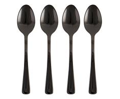 Creative Tops la CAFETIERE Cuillères à Expresso en Acier Inoxydable, Lot de 4, Noir