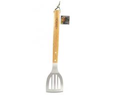 Fackelmann 25193 Pelle pour barbecue ajourÃ©e, pelle ajourÃ©e gÃ©ante Ã barbecue, Bois, Acier inoxydable, Brun, 42,5 cm