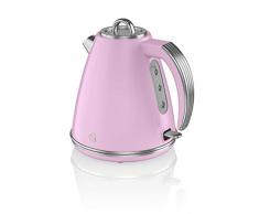 Swan SK19020PN Bouilloire 1,5 L en acier inoxydable rétro Rose