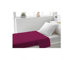 Soleil dOcre 213822 Drap Plat coton 57 Fils Cassis 180 x 290 cm