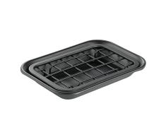 iDesign porte savon, petit range savon en mÃ©tal, support savon avec socle au design grillagÃ© pour lÃ©vacuation deau, noir mat