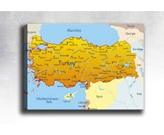 Bonamaison Peinture sur toile, multicolore, 70 x 100 cm - Conçu et fabriqué en Turquie