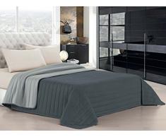 Elegant Couette dÃ©tÃ© crÃ¨me, 1 Place et demie, Microfibre, Gris Clair/Gris foncÃ©