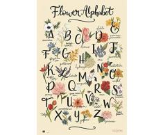 Erik® - Poster Lily & Val Flowers Alphabet - 91x61cm