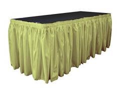 La Mariée Jupe de Table en Lin avec 10 l-Clips, Satin, Sage, 21 cm x 29 , Lot de 11