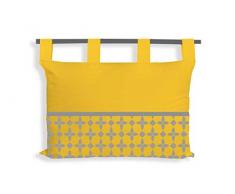 Soleil docre Damier TÃªte de lit, Coton, Jaune, 45 x 70 cm