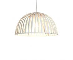 Luminaire Hanoi 30, suspension bambou, 60 W, blanc, Ã¸ 30 x H 16 cm